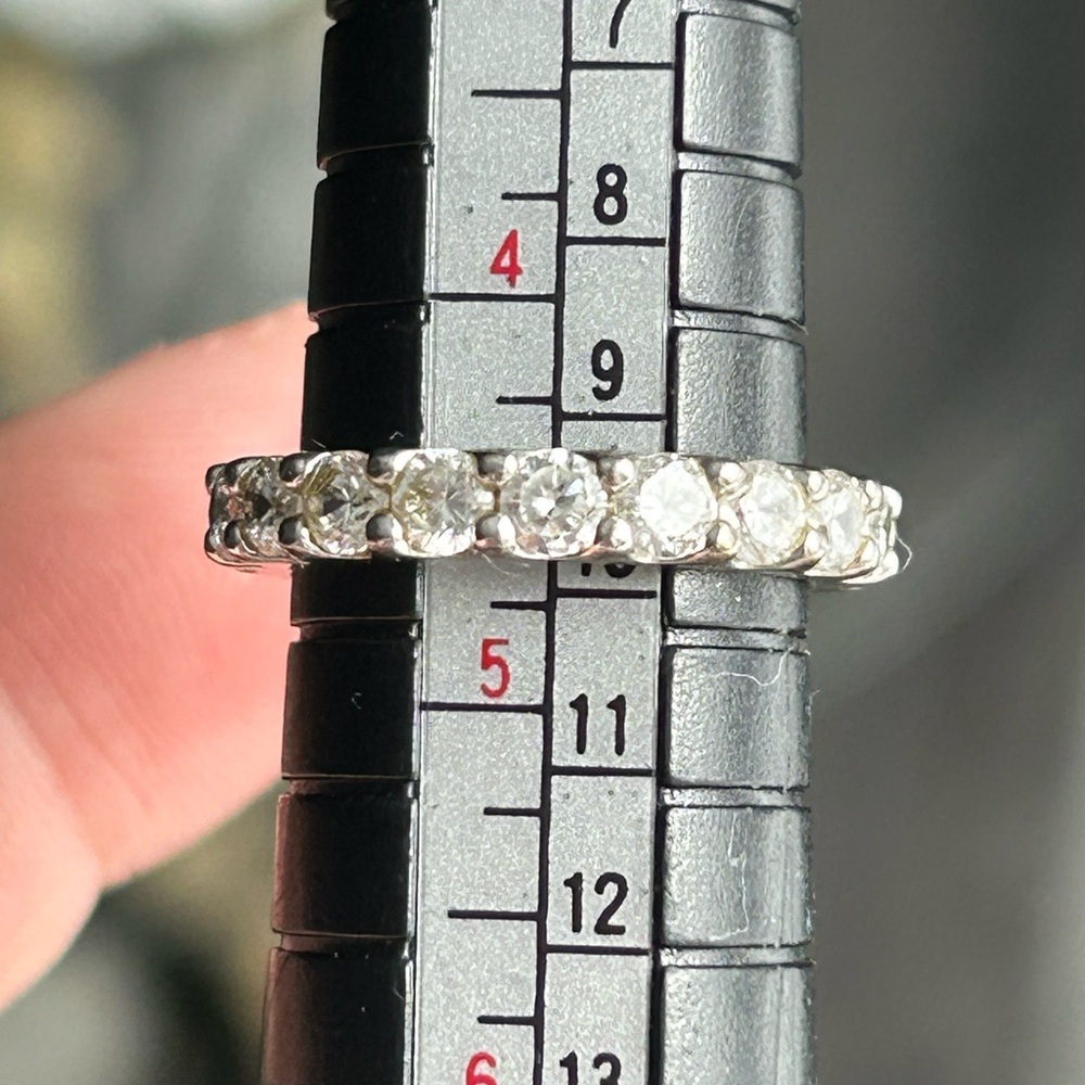4/$100 Engagement Elegant Silver Crystal Band Ring size 4 1/2